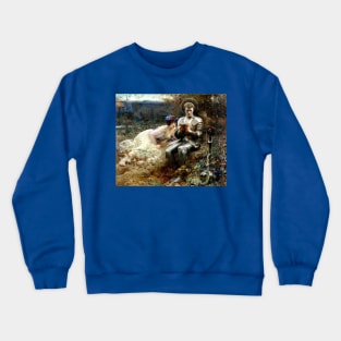 The Temptation of Sir Percival - Arthur Hacker Crewneck Sweatshirt